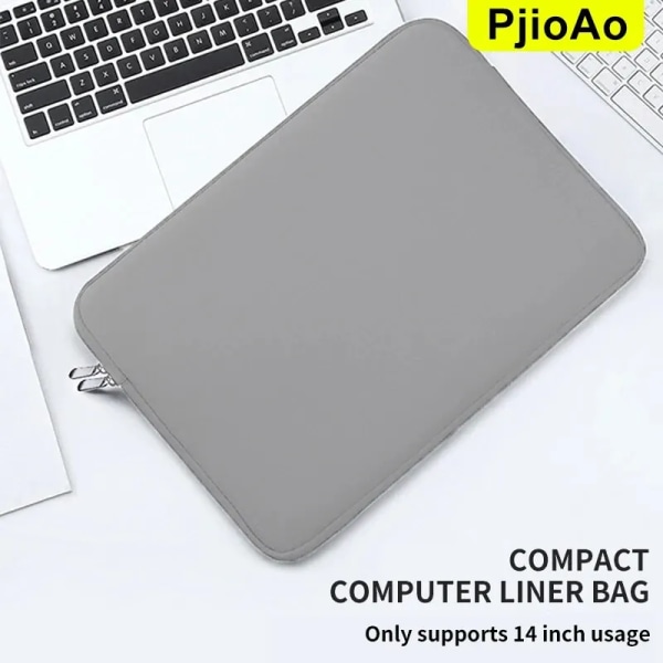 PjioAo bärbar väska för surfplattor Mjuk bärbar datorväska Ipad Air/ Pro case Hudskyddad Ultralätt portfölj som bär 14 tums grå 14-inch