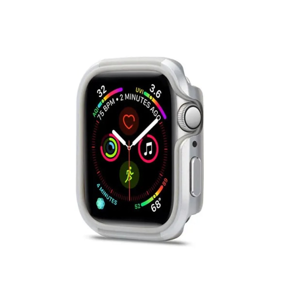 Nytt case i aluminiumlegering för Apple Watch 7 45 mm 41 mm 44 mm 40 mm case för iwatch series 7 6 5 4 SE case i aluminium +TPU case Silver For 45mm