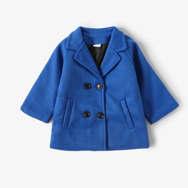 Vinter Barn Pojkar Flicka Grid Jackor Lapel Krage Dubbelknäppt Kappa Baby Boy Trench Coat Höst Barn Ytterkläder Kappor blue 5-6 Years