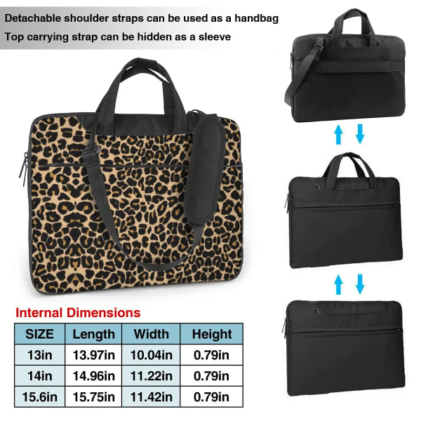 Laptop Sleeve Bag Leopard Notebook Pouch Print Animal Fashion 13 14 15 Funny Portable Computer Pouch För Macbook Air Pro As Picture 15.6inch
