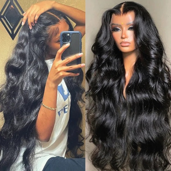 40 tums 13x4 13x6 HD Body Wave spets främre peruk Förplockad lös våg spets frontal peruk limlösa människohår peruker för svarta kvinnor 13x4 Hd Lace Wig 10inches