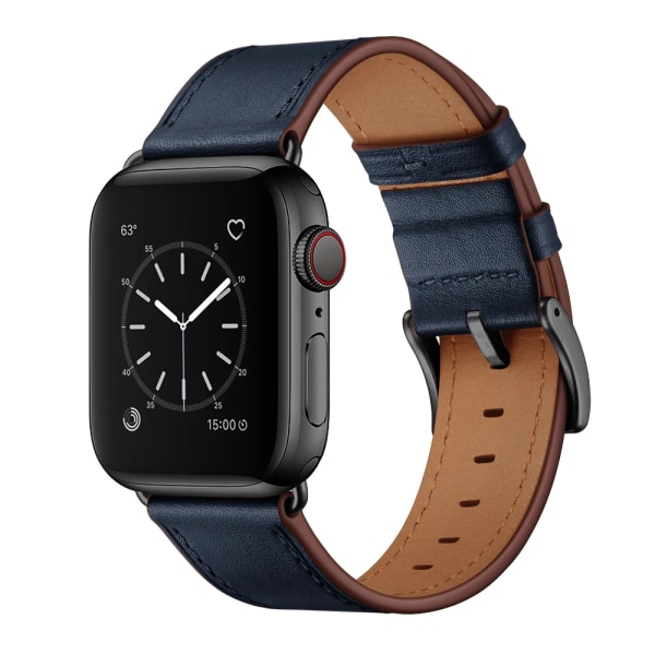 Läderrem För Apple Watch Ultra 49mm 8 7 45mm 41mm Smart Watch Premium Classic Armband För iwatch6 5 4 3 SE 44mm 42mm 40mm Dark blue For Ultra 49mm