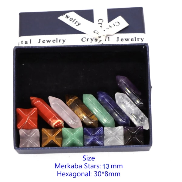 Natursten Kristall Set 7 Chakran Dekor Healing Quartz Mineral Ornaments Collection Hem Ädelsten Point Hantverk Partier Partihandel Set 4 10 Sets