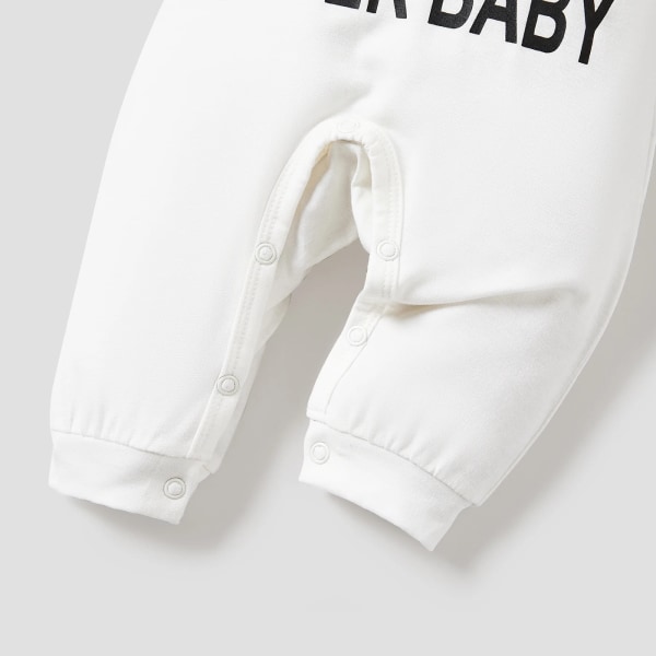 Baby Boy/Flicka Sportig Naia Letter Print Långärmad Jumpsuit Black 3-6Months