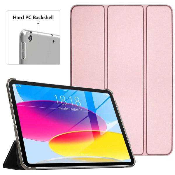 Case för Apple iPad Pro 9.7 10.5 11 2016 2017 2018 2020 2021 2022 2:e 3:e generationens Trifold Magnetic Flip Smart Cover iPad Pro 11 2022 Pink Hard Case