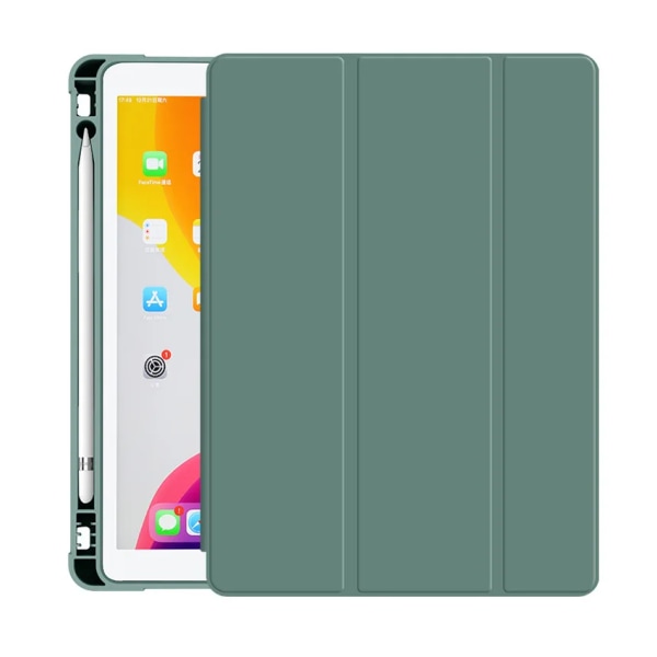 Med case för iPad 6:e/5:e generationen för iPad 9.7 (2018/2017) iPad Air 2 9.7 iPad 10:e 10.9 iPad 7:e 8:e 9:e 10,2 Dark green iPad mini 6 2021