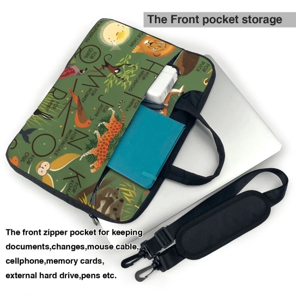 Laptopväska Animal Alphabet Tiger Notebook-väska Zoon Kawaii 13 14 15 15.6 Mode bärbart case för Macbook Air Xiaomi As Picture 13inch