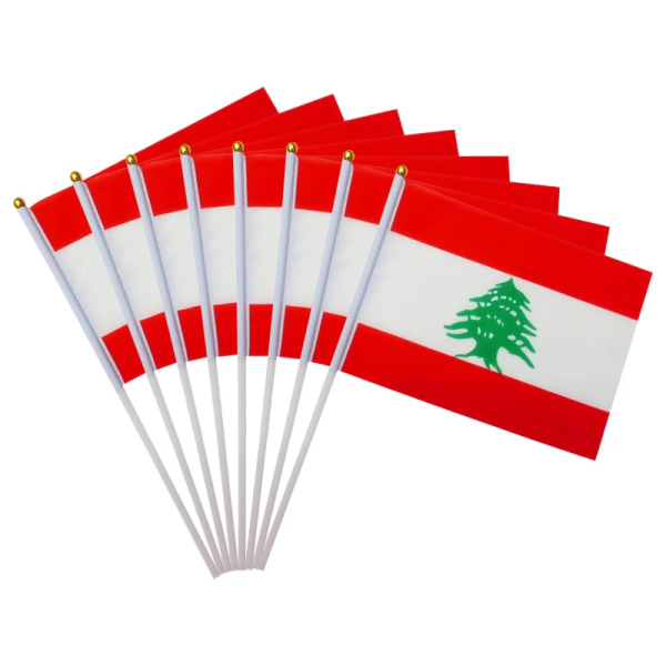 aerlxembrae flagga Republiken Libanon handflagga Inomhus Utomhus 14+21cm Hängande flagga