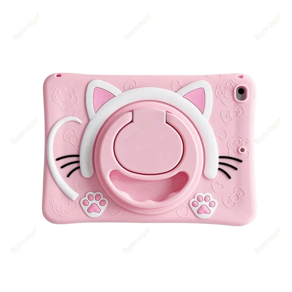 3D Cute Pig Tablet Case för IPad Mini 2 3 4 5 6 9.7 7:e 8:e 9:e 10,2 10:e Gen Air 4 5 10,9'' Pro 11 tums Funda Case Kids Cartoon Cat NO Strap IPad 7 8th 9th 10.2