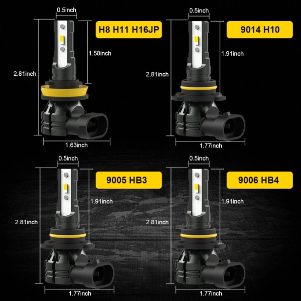 BMTxms 2x Canbus H8 H11 H16JP H10 9145 9006 HB4 LED-lampa Dimma DRL Dagsljus 12V Vit Gul Switchback Dubbelfärgad LED Dual White Yellow