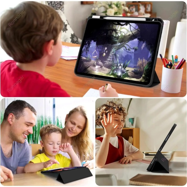 Case för iPad Pro 11 tum 4:e/3:e/2:a/1:a generationens iPad pro 12.9 med pennhållare för iPad 10:e generationen 2022 Air4 Air 5 10.9 purple iPad Pro 11 2018