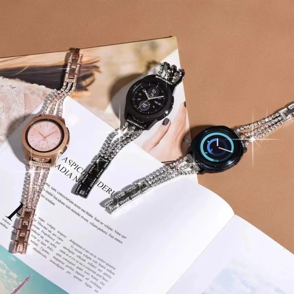 20mm 22mm metall diamantrem för Samsung Galaxy watch Active 2 Huawei watch GT/GT2 Dam Smart Watch Armband för Amazfit GTR Black Huawei watch 42mm