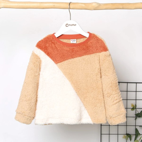 Kid Girl Sweet Colorblock Fleece Pullover Sweatshirt ColorBlock 6-7 Years