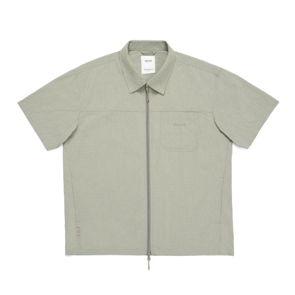 2023 Summer New Oversize kortärmade skjortor Herr Lättviktsrutiga dragkedjor med dragkedja Pine Green Plaid M REC 58-65KG