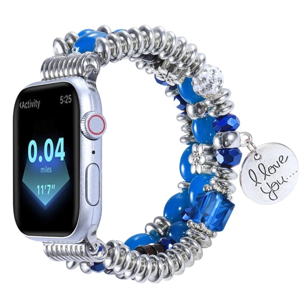 Smycken pärlor För Apple Watch 8 7 49mm 45mm 41mm Smart Watch Utsökt armband Armband För iwatch 6 5 4 3 SE 44mm 42mm 40mm Lake Blue 42mm 44mm 45mm 49mm