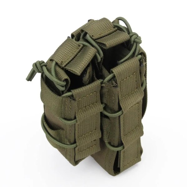 Tactical Molle Mag-påse 9 mm 5,56 dubbla förvaringsväskor 1000D Nylon Militärpistol Fast mag Bältesklämma magasinspåsar OD