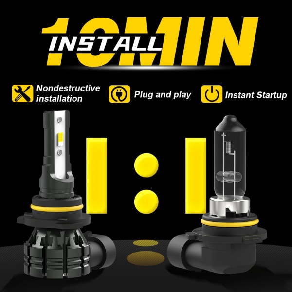 BMTxms 2x Canbus H8 H11 H16JP H10 9145 9006 HB4 LED-lampa Dimma DRL Dagsljus 12V Vit Gul Switchback Dubbelfärgad LED 3000K Golden Yellow