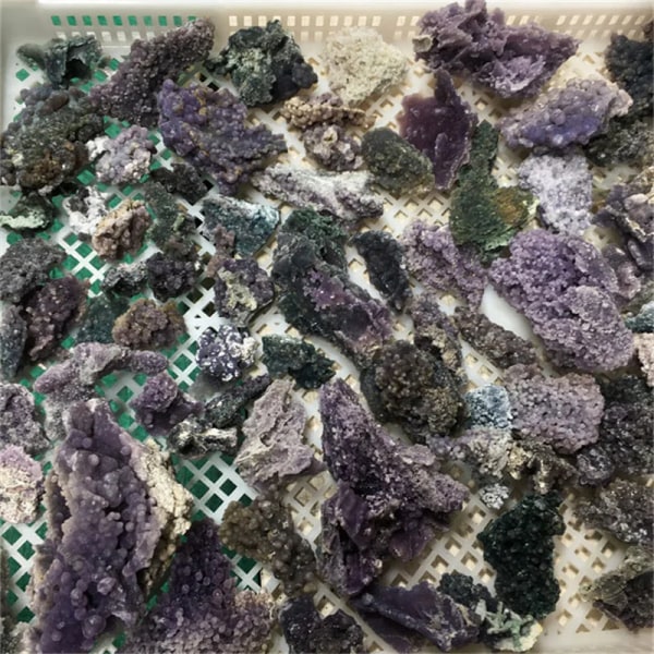 Druzy Purple Prehnite Naturlig råkvarts Lila Kristallkluster Healing Stones Exemplar Heminredning Hantverk Present Random delivery