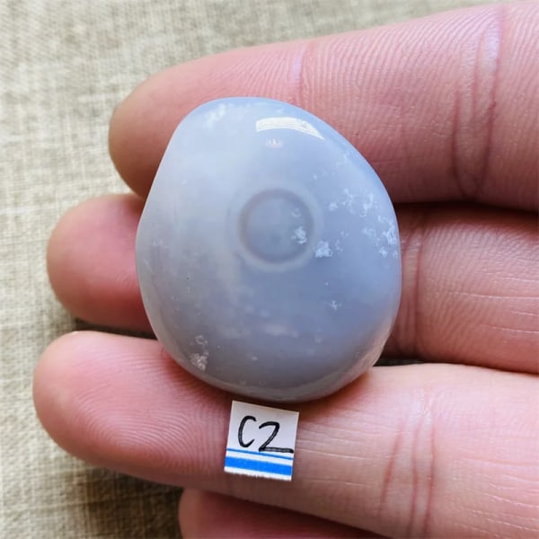 Natural Agate Chakra Stone Crystal Healing Gift heminredning C2  22g  31mm