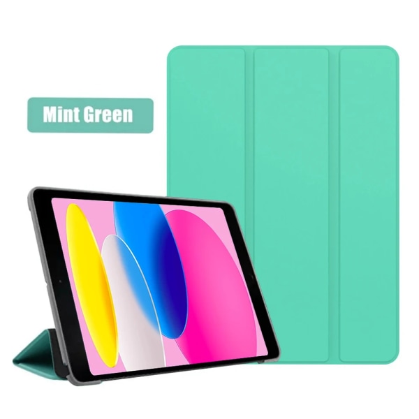 För 2021 iPad 10.2 Case 7/8/9:e generationens cover för 2018 9,7 5/6:e Air 1/2/3 10,5 Mini 4 5 6 Pro 11 Air 4/5 10,9 10:e grund iPad Pro 10.5 Mint Green