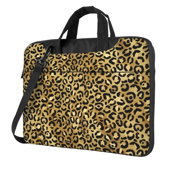 Guld Leopard bärbar datorväska Print för Macbook Air Pro Acer Dell 13 14 15 15.6 Case Travelmate Vattentät påse 2 14"