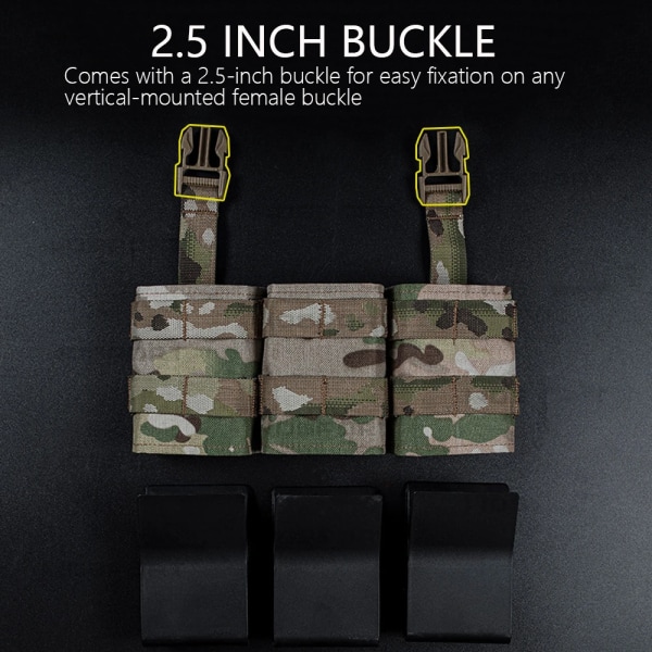 Tactical Triple Magazine militärjaktväst FAST 5,56 Triple Mag Pouch Frontpanel för Airsoft M4-hållarpåsar MG-F-22 BLK