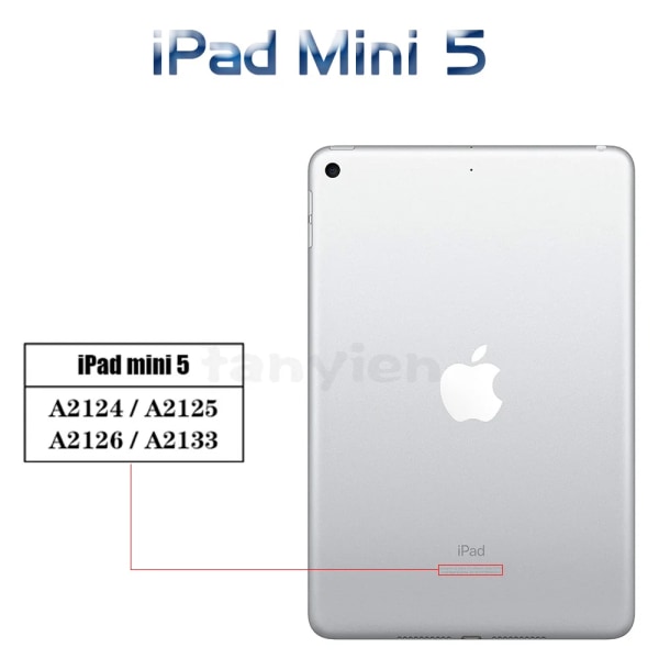 Case för Apple iPad Mini 1 2 3 4 5 6 7.9 8.3 2013 2014 2015 3:e 4:e 5:e generationen Stötsäker mjukt silikonsvart skal iPad Mini 5