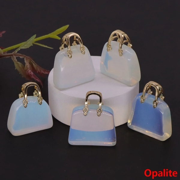 1" Mini Damväska Naturstenar Kristallläkning Reiki Kvarts Ädelsten För Smycken Hänge Hantverk Heminredning Gåva Partihandel Opalite 20pcs