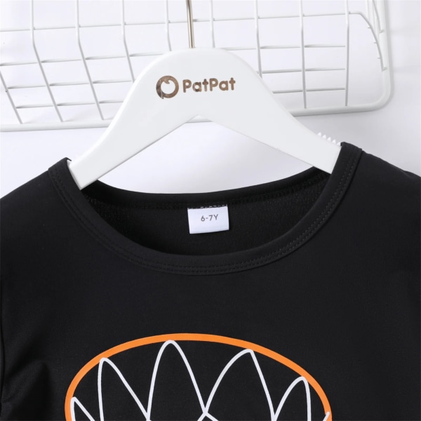2-delad Kid Boy Basket/Football Print Kortärmad T-shirt och set Black 9-10 Years