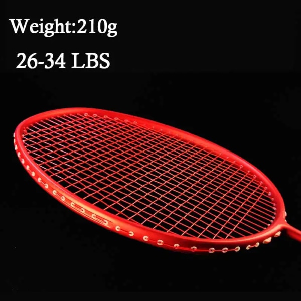 Professional Plus Väg 120g/150g/180g/210g Training Carbon Badmintonracket Strungväskor Sportracket Padel Z Force Racket Red 210g max 34lbs