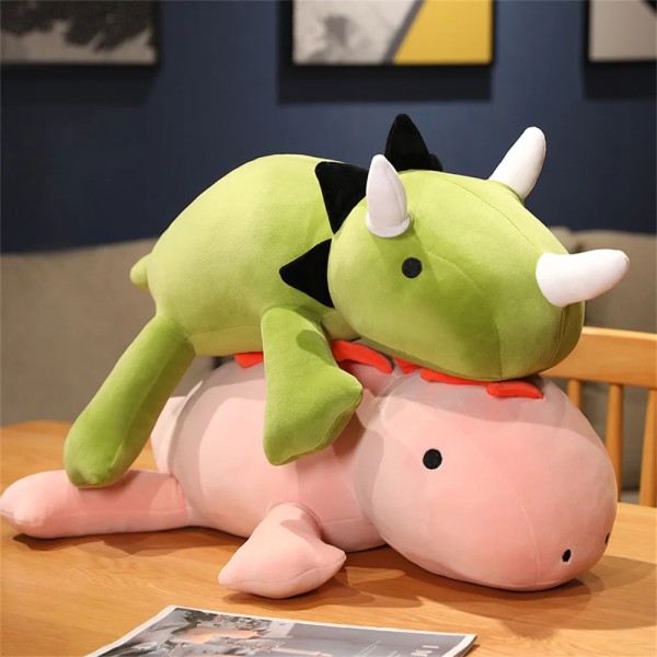 Kawaii viktad ångest Dino Plyschleksaker Gosedjur Mjuka plyschar Söt Dinosaurie Sömnkudde Leksaker för barn Flickor Present 45cm green