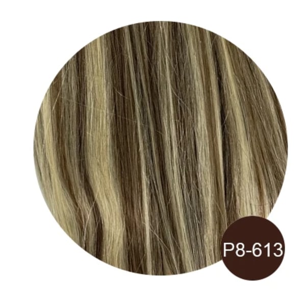 Människohår Topper För Kvinnor Naturligt hår Peruker 12x13cm Clip In Topper Blont raka hårstycken Andas Silk Base Hårperuk P8-613 Customize 25CM (45g)
