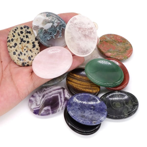 Orosten Konkav Oval Form Naturlig pärla Ametist Energi Kristall Healing Fick Meditation Fingermassage För Hälsa Partihandel Amethyst 5 pcs