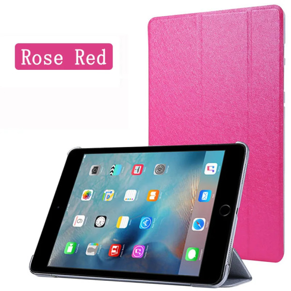 Case för Apple iPad Mini 4 7,9'' 2015 Mini4 4:e generationens Auto Wake Sleep Trifold Stand Funda Leather Flip Smart Cover iPad Mini 4 7.9 2015 Rose Red