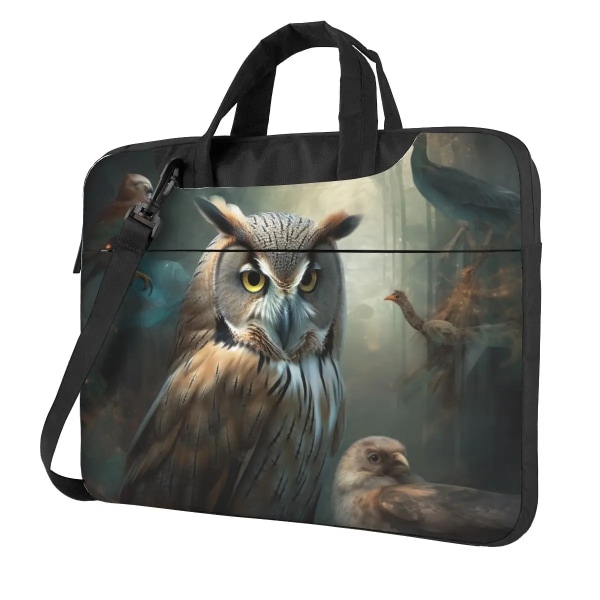 Owl Laptopväska Mystical Realms För Macbook Air Pro HP Huawei Microsoft 13 14 15 15.6 Case Vintage Vattentäta portföljer As Picture 14inch