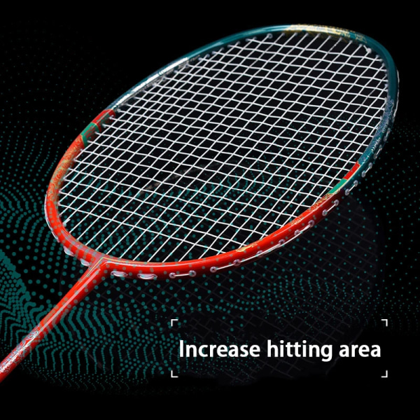 Högspänning 32LBS Japan Full Mj30 Kolfiber Badmintonracket Strings Väskor Professionell offensiv racket Ultralätt 5U 77G green string