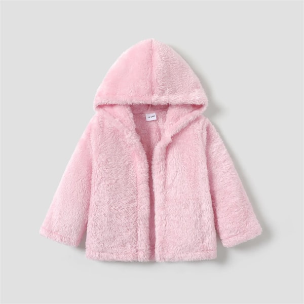 Toddler flicka/pojke Basic enfärgad Polar Fleece Huvkappa Pink 3 Years