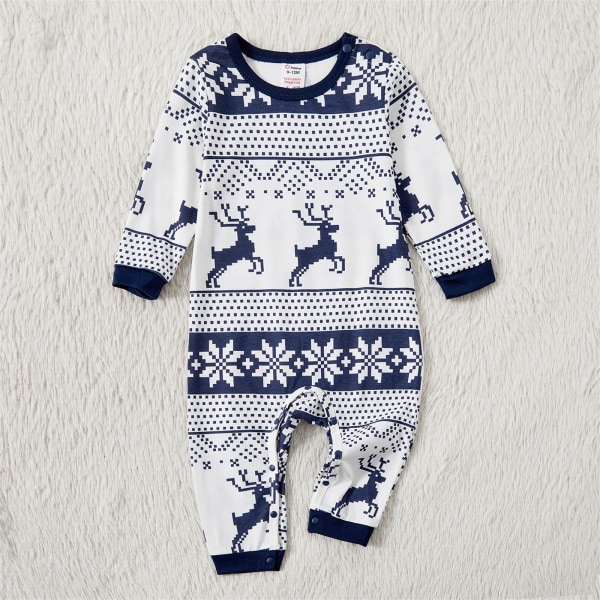 Julfamiljsmatchande överallt blått print Långärmad Naia™ Pyjamasset (flammsäker) Blue Kids2Years