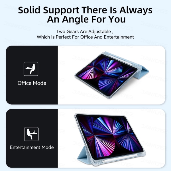 Case med iPad 10,2 tum 2021/2020 iPad 9:e/8:e generationen 2019 iPad 7:e generationens skyddsstativ Case Cover Auto Sleep Wake 2 PCS Glass iPad 10th 2022 10.9