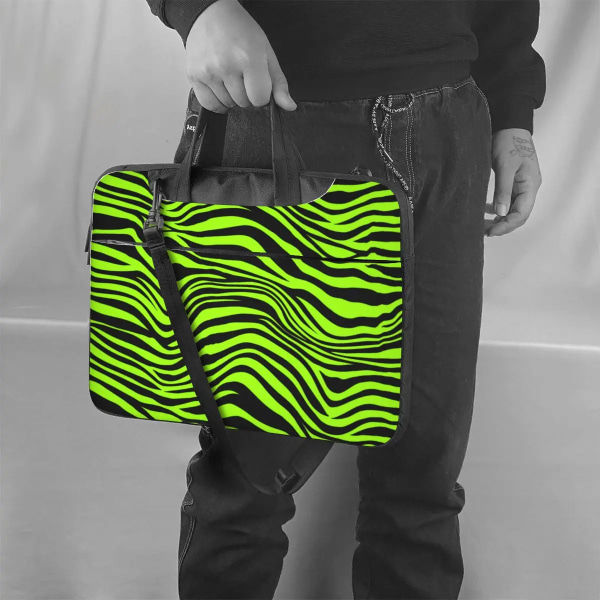 Green Tiger Print Laptopväska Roligt djur för Macbook Air Pro HP Huawei Case Business Vattentät 13 14 15 15,6 påse 10 14"