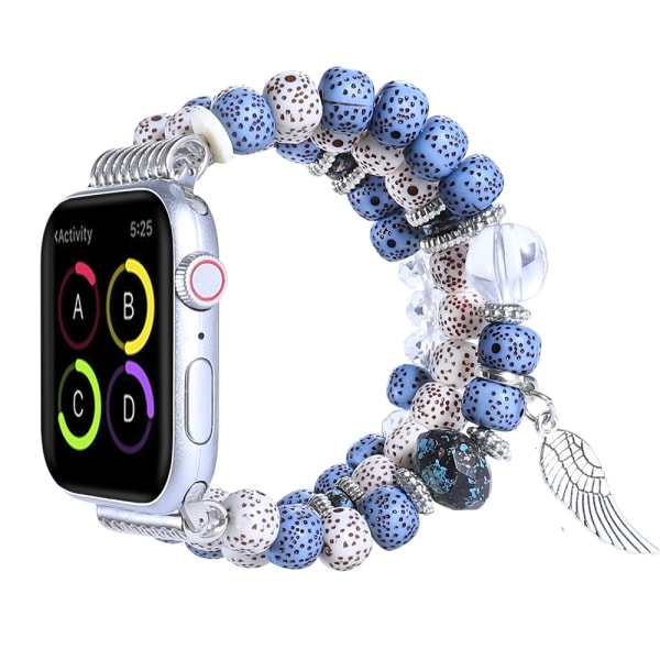 Smycken pärlband för Apple watch Ultra 49mm 8 7 45mm 41mm Dammode smart watch armband För iwatch 6 5 3 SE 40/42/44mm Light blue 42mm 44mm 45mm 49mm
