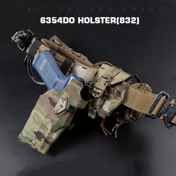 63DO Tactical Pistol Hölster X300 Ljuskompatibel för Airsoft G17/19 med QL Mount Hölster Panel Adapter Ben Hölje Drop 3029 GB-74 BLK