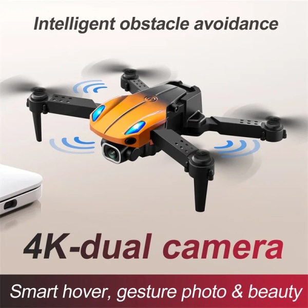 Mini 4K Professionell Dual Camera WIFI Fpv RC Drönare 3D Stunt Roll Smart Hinder Undvikande Gest Foto Video RC Quadcopter Toy Dual Camera 2B1