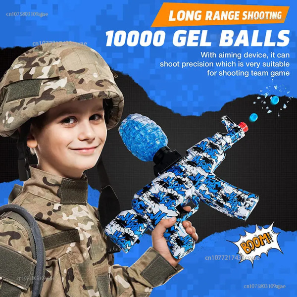 2023 Gel vattenpistol leksakspistol automatisk med 10 000 vattenbomber och skyddsglasögon Utomhusspel för pojkar AKM-47 Eco Ball Toy Gun 1