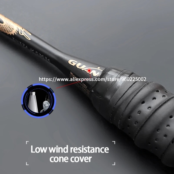 Lättaste 10U 52G 100% Full Carbon Fiber Badmintonracket Strings Väskor Högspänning 22-30LBS Professionell racket Speed ​​Sports Black