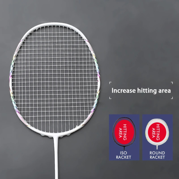 8U 65G 100% helkolfiber badmintonracketsträngar med påsar Professionell träningsracket G5 20-30LBS Speed ​​Sports för vuxna Red