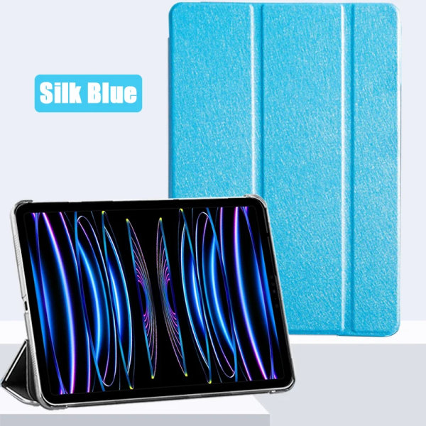 För iPad Pro 11 "smart cover iPad Air 1 2 3 4 5 iPad 5:e 6:e 7:e 8:e 9:e 10,2" stående genomskinligt case iPad Pro 11 2021 Sky Blue