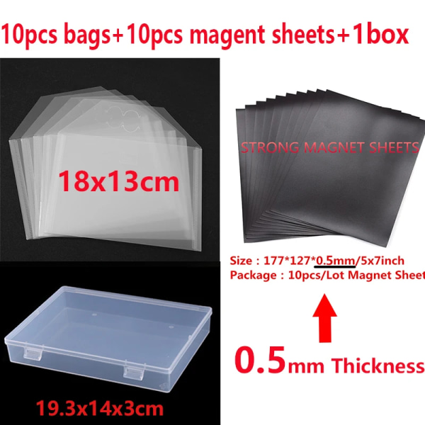 Magnetiska ark och plastpåsar Förvaringslåda Behållare för förvaring av skärformar Frimärkshållare Organizer Transparenta påsar Picture 8