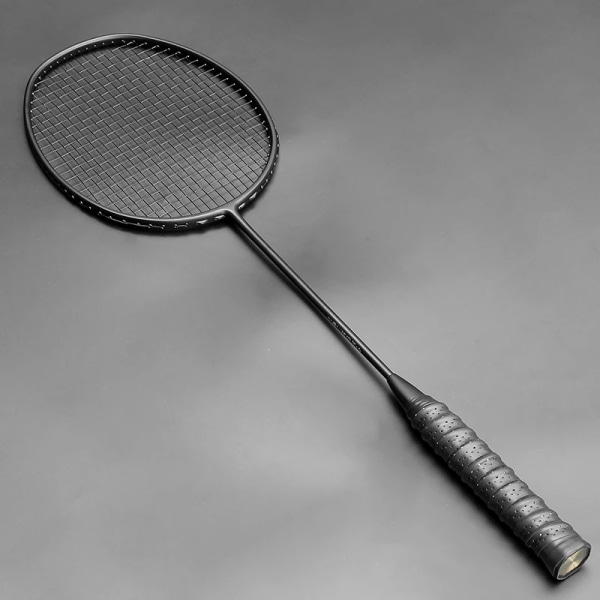Professionell träning Max 34 LBS Badmintonracket i tung kolfiber Strung Plus Vikt med väska Strängar Racketracket Black 120g Max 30LBS
