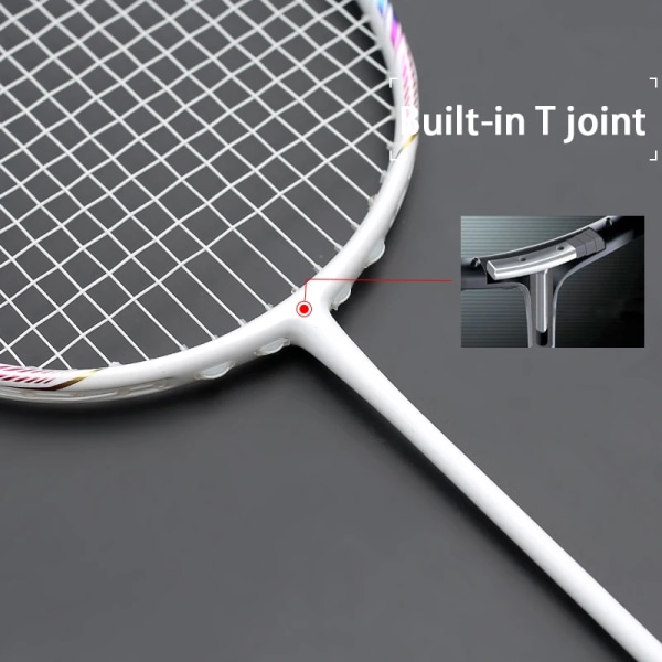 8U 65G 100% helkolfiber badmintonracketsträngar med påsar Professionell träningsracket G5 20-30LBS Speed ​​Sports för vuxna Blue